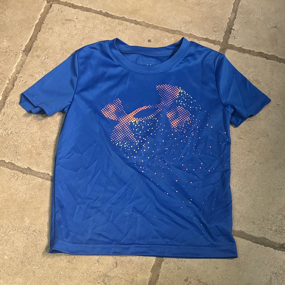 Under Armour Kids Short Sleeve Blue Tee with Graphic